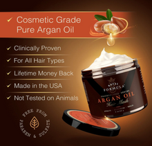Load image into Gallery viewer, Argan Oil Hair Mask, 100% ORGANIC Argan & Almond Oils - Deep Conditioner, Hydrating Hair Treatment Therapy, Repair Dry Damaged, Color Treated & Bleached Hair - Hydrates & Stimulates Hair Growth, 8 Oz