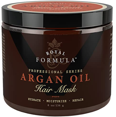 Argan Oil Hair Mask, 100% ORGANIC Argan & Almond Oils - Deep Conditioner, Hydrating Hair Treatment Therapy, Repair Dry Damaged, Color Treated & Bleached Hair - Hydrates & Stimulates Hair Growth, 8 Oz