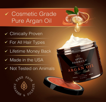 Load image into Gallery viewer, Argan Oil Hair Mask, 100% ORGANIC Argan &amp; Almond Oils - Deep Conditioner, Hydrating Hair Treatment Therapy, Repair Dry Damaged, Color Treated &amp; Bleached Hair - Hydrates &amp; Stimulates Hair Growth, 8 Oz
